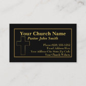 Eenvoudige kerkvoorganger Gold Cross Visitekaartje (Voorkant)