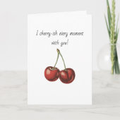 Eenvoudige Kersen vriendje man Valentijnsdag Feestdagen Kaart (Voorkant)