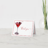 Eenvoudige kersencocktail Martini  Bedankkaart (Voorkant)