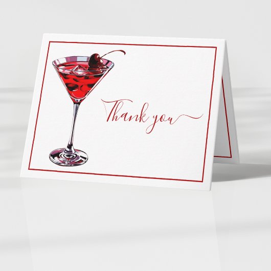Eenvoudige kersencocktail Martini  Bedankkaart