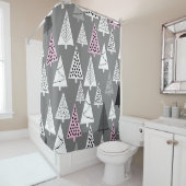 Eenvoudige kerst: Abstract boompatroon Douchegordijn (In situ)