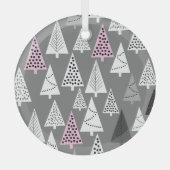 Eenvoudige kerst: Abstract boompatroon Glas Ornament (Voorkant)