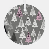 Eenvoudige kerst: Abstract boompatroon Glas Ornament (Achterkant)