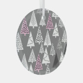 Eenvoudige kerst: Abstract boompatroon Glas Ornament (Voorkant Rechts)