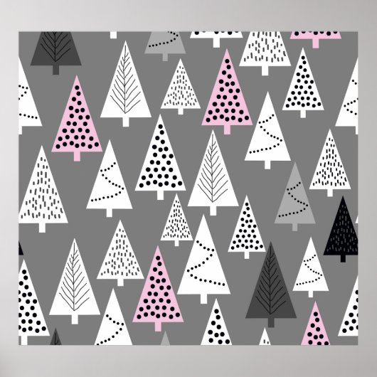 Eenvoudige kerst: Abstract boompatroon Poster (Voorkant)