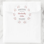 Eenvoudige kerst bessen krans vakantie bakken ronde sticker (Tas)