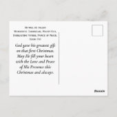 Eenvoudige Kerst Bloemen Bijbel Verse Jesaja 9:6 Briefkaart (Achterkant)