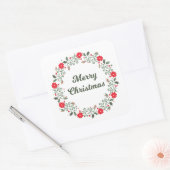 Eenvoudige kerst bloemenkrans Sticker zegel (Envelop)