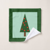 Eenvoudige kerst dennenbos badkamer handdoek set (Wasdoekje)