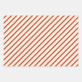 Eenvoudige kerst diagonale streep olijfgroen & roo inpakpapier vel (Voorkant 3)
