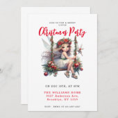 Eenvoudige kerst feestavond uitnodiging (Voorkant / Achterkant)