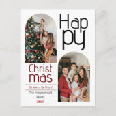 Eenvoudige Kerst feestdagen Modern Typografie Foto (Voorkant)