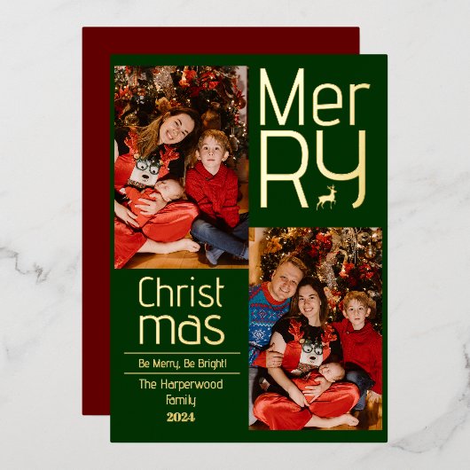 Eenvoudige Kerst feestdagen Modern Typografie Foto (Voorkant / Achterkant)