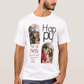 Eenvoudige Kerst feestdagen Modern Typografie Foto T-shirt (Voorkant)