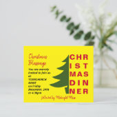 Eenvoudige kerst-feestelijke uitnodiging (Staand voorkant)