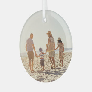 Eenvoudige Kerst Foto Ronde Glas Ornament