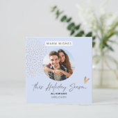 Eenvoudige Kerst Foto van Stel Kerstvakantie Feestdagenkaart (Staand voorkant)