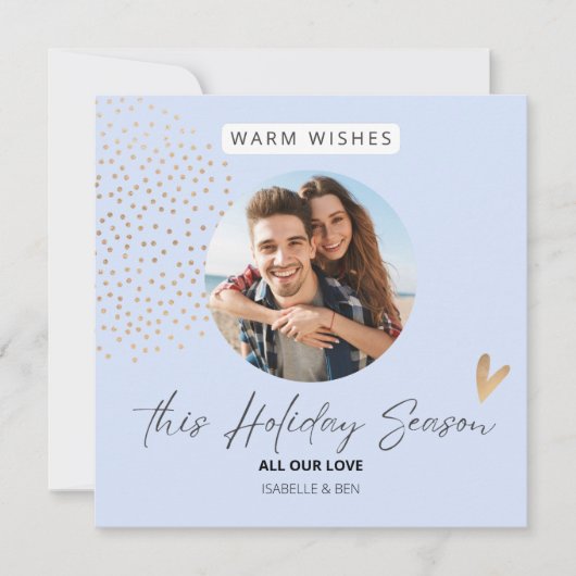 Eenvoudige Kerst Foto van Stel Kerstvakantie Feestdagenkaart (Voorkant)