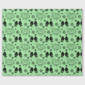 Eenvoudige Kerst Groen Vrolijk & Heldere wanten Cadeaupapier (Vlak)