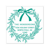 Eenvoudige Kerst Krans Retouradres Zelfinktende Stempel (Design)