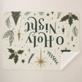 Eenvoudige Kerst of Heilige Nacht Sherpa Deken (Voorkant (horizontaal))