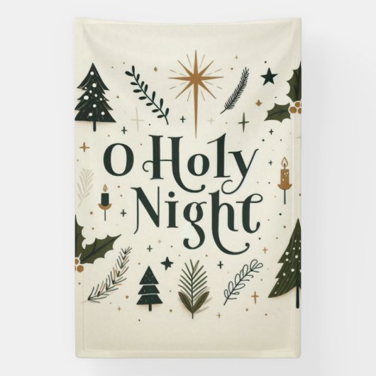 Eenvoudige Kerst of Heilige Nacht Spandoek (Verticaal)