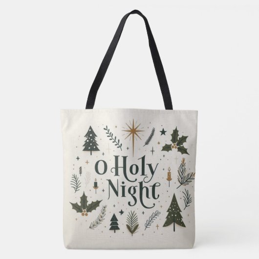Eenvoudige Kerst of Heilige Nacht Tote Bag (Voorkant)