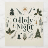 Eenvoudige Kerst of Heilige Nacht Wijn Etiket (Enkel label)