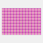 Eenvoudige kerst pllaid rood en roze geruit inpakpapier vel (Voorkant)