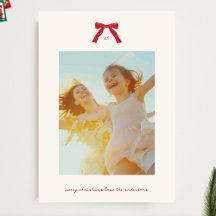 Eenvoudige kerst Rode tekst & linten Aangepaste fo