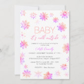 Eenvoudige kerst roze Baby zijn koude buitendouche Kaart (Voorkant)