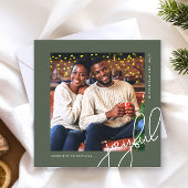 Eenvoudige Kerst Stippen Groene vreugdevolle Scrip Feestdagenkaart