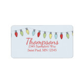 Eenvoudige Kerst String Lights Custom Etiket (Voorkant)