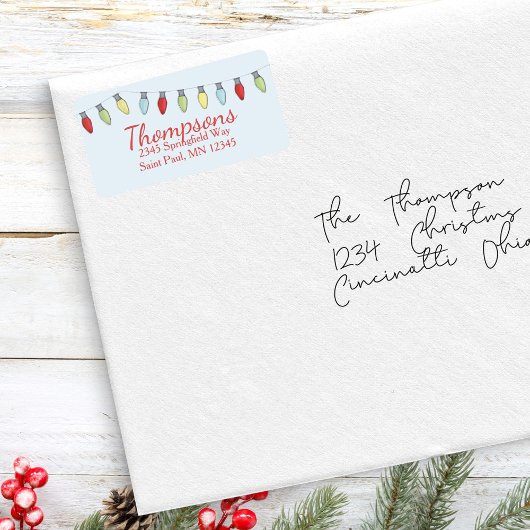 Eenvoudige Kerst String Lights Custom Etiket