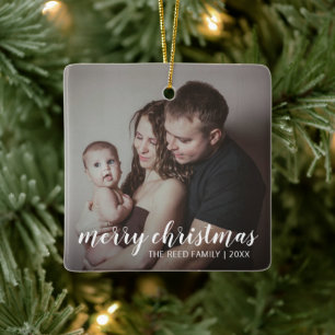 Eenvoudige kerst van Elegant Merry Keramisch Ornament