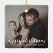 Eenvoudige kerst van Elegant Merry Keramisch Ornament (Achterkant)