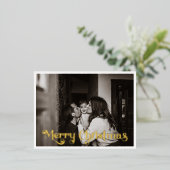 Eenvoudige kerst volledige foto Merry Christmas Go Folie Feestdagen Briefkaart (Staand Voorkant)