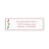 Eenvoudige Kerst Vreugde Vakantie Retouradres Labe Etiket (Voorkant)