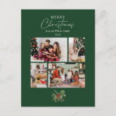 Eenvoudige Kerst Watercolor Fotocollage Feestdagenkaart (Voorkant)