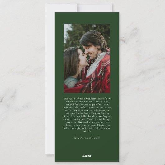 Eenvoudige Kerst Waterverf Bloemen Foto Collage Feestdagenkaart (Achterkant)