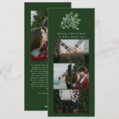 Eenvoudige Kerst Waterverf Bloemen Foto Collage Feestdagenkaart (Voorkant / Achterkant)