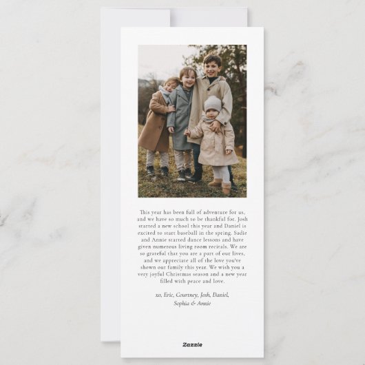 Eenvoudige Kerst Waterverf Bloemen Foto Collage Feestdagenkaart (Achterkant)