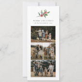 Eenvoudige Kerst Waterverf Bloemen Foto Collage Feestdagenkaart (Voorkant)