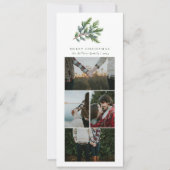 Eenvoudige Kerst Waterverf Bloemen Foto Collage Feestdagenkaart (Voorkant)