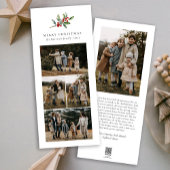 Eenvoudige Kerst Waterverf Bloemen Foto Collage Feestdagenkaart