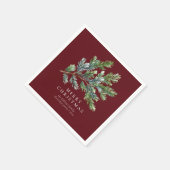 Eenvoudige Kerst Waterverf Bloemen Servet (Hoek)