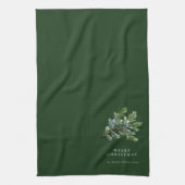 Eenvoudige kerst Waterverf groen Theedoek (Verticaal)