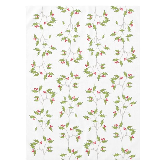 Eenvoudige kerst Waterverf Holly bessen groen Tafelkleed (Voorkant)