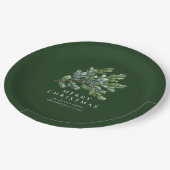Eenvoudige kerst Waterverf Pine Papieren Bordje (Gekanteld)