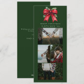Eenvoudige Kerst Waterverf Ribbon Fotocollage Feestdagenkaart (Voorkant / Achterkant)